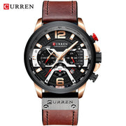 Military Leather Chronograph Wristwatch