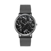 GFashion Rose Gold Mesh Band Creative Marble Women’s Quartz Wrist Watch, a luxurious and elegant accessory with a unique marble dial for women.