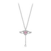Elegant heart wings necklace featuring angel wings, symbolizing love, protection, and spiritual connection.