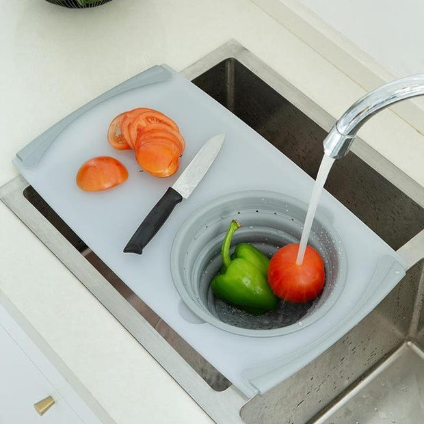 Durable kitchen plastic chopping board for cutting vegetables, meat, and fruits; easy to clean and knife-friendly.