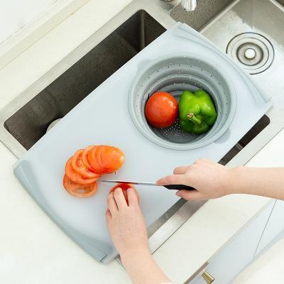 Durable kitchen plastic chopping board for cutting vegetables, meat, and fruits; easy to clean and knife-friendly.